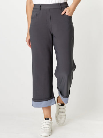 Boyfriend Cuff Pant - Steel - 32236 - 