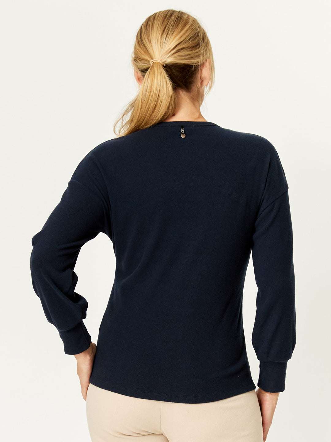 Wrap Core Knit Top - Navy - 32245