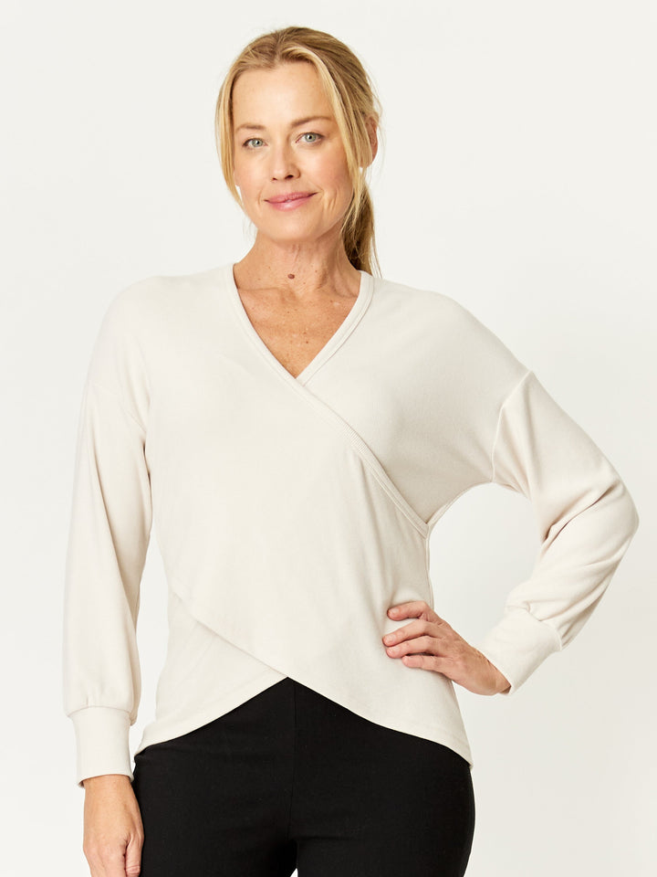 Wrap Core Knit Top - Sand - 32245
