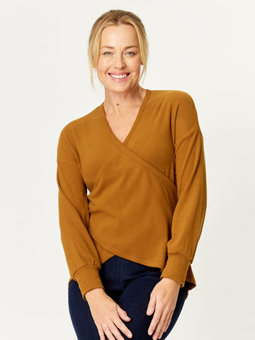 Wrap Core Knit Top - Toffee - 32245 - 