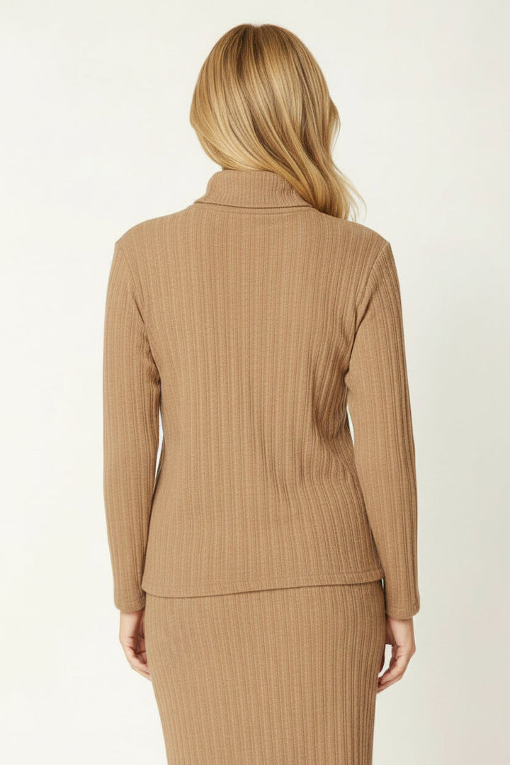 Knit Core Turtle Neck- Beige- 32247
