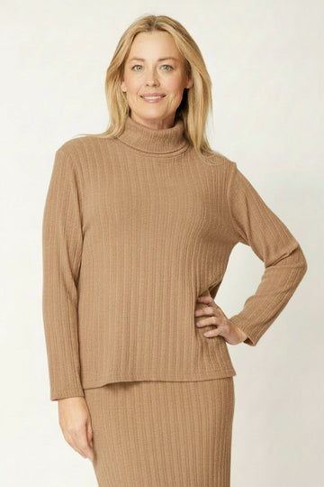 Knit Core Turtle Neck- Beige- 32247 - Cordelia St