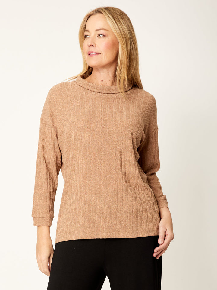 Knit Core Loose Cowl - Beige- 32248