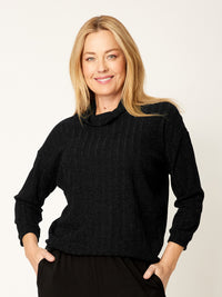 Knit Core Loose Cowl - Black - 32248
