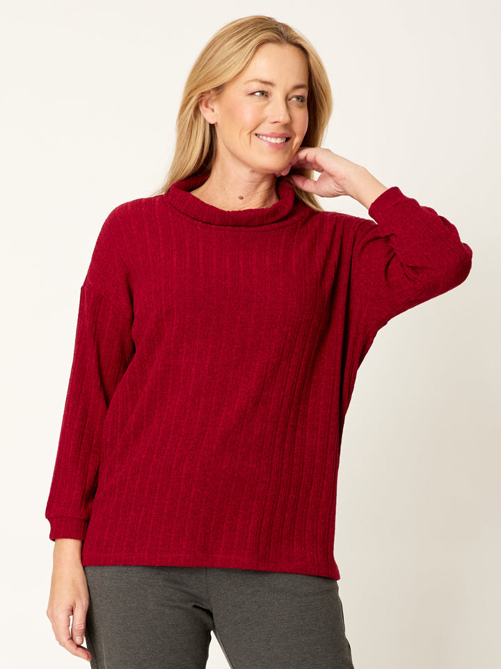 Knit Core Loose Cowl - Ruby - 32248