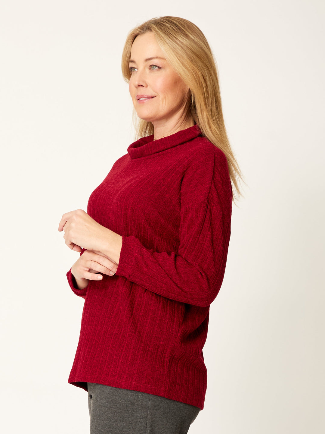 Knit Core Loose Cowl - Ruby - 32248