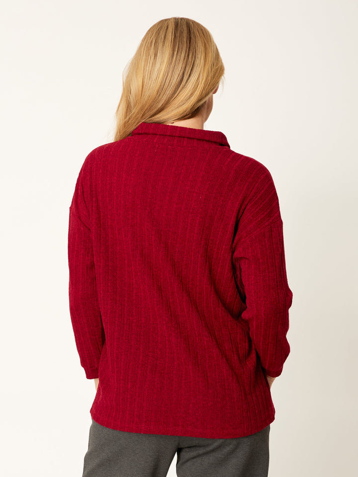 Knit Core Loose Cowl - Ruby - 32248