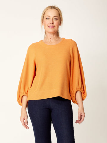 Color Pop Balloon Sleeve Top- Orange - 32250 - Cordelia St
