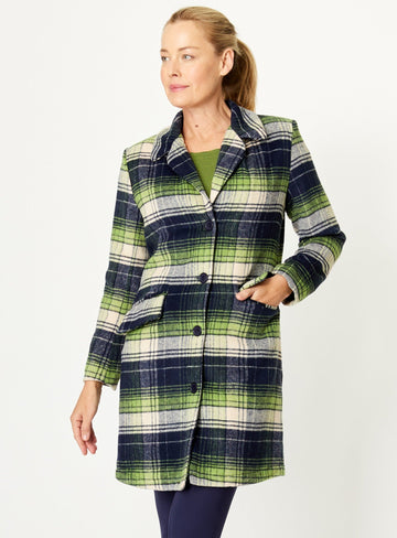 Check Coat - Lime/Navy - 32252 - 