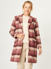 Check Coat - Pink/Beige - 32252