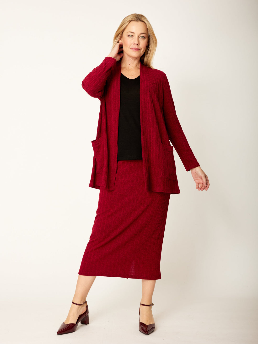 Knit Core Cardy- Ruby - 32257