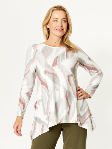 Andrea Warm print top - Russet- 32265 - ZERO QTY ITEMS