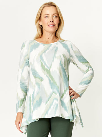 Andrea Warm print top - Sage- 32265 - ZERO QTY ITEMS