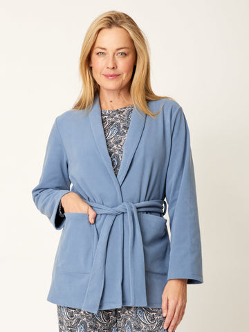 Lux Fleece Lounge Jacket - Blue - 32272 - Cordelia St