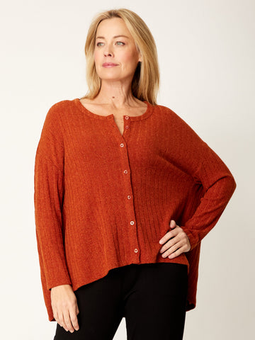 Snuggle Hilo Cardi - Rust - 32284 - Tops