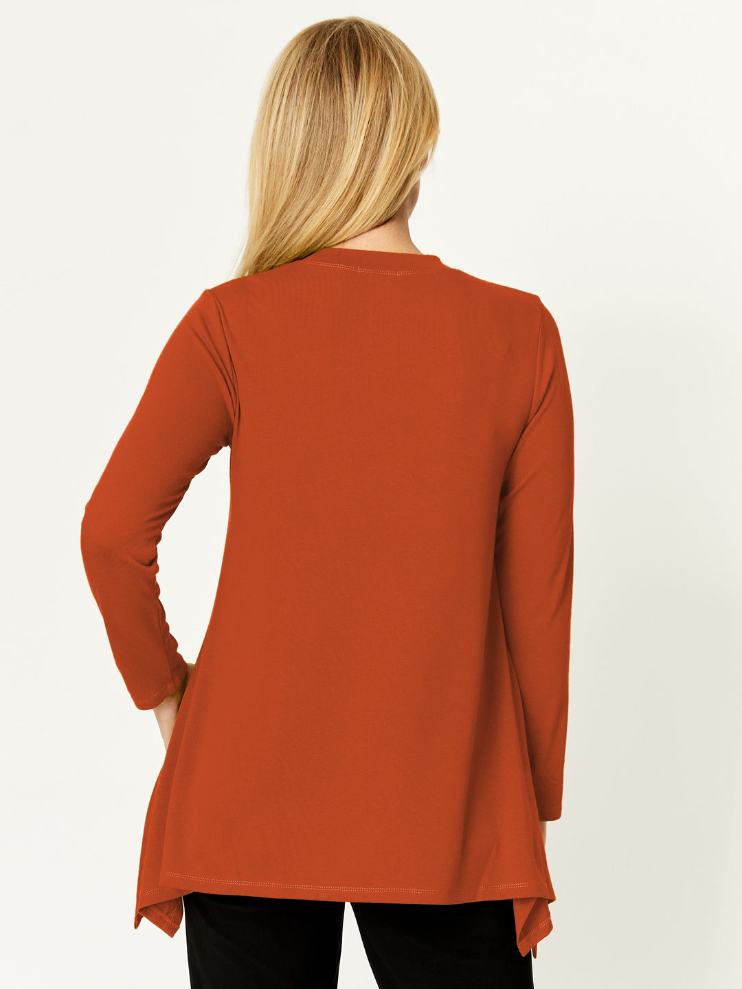 Andrea Hi Neck Swing Top - Rust - 32316