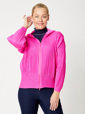 Crinkle Micro Please Hoodie - Hotpink- 32318 - Not on Sale