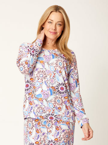 Lux Print Jersey Top - Lavender- 32321 - Tops