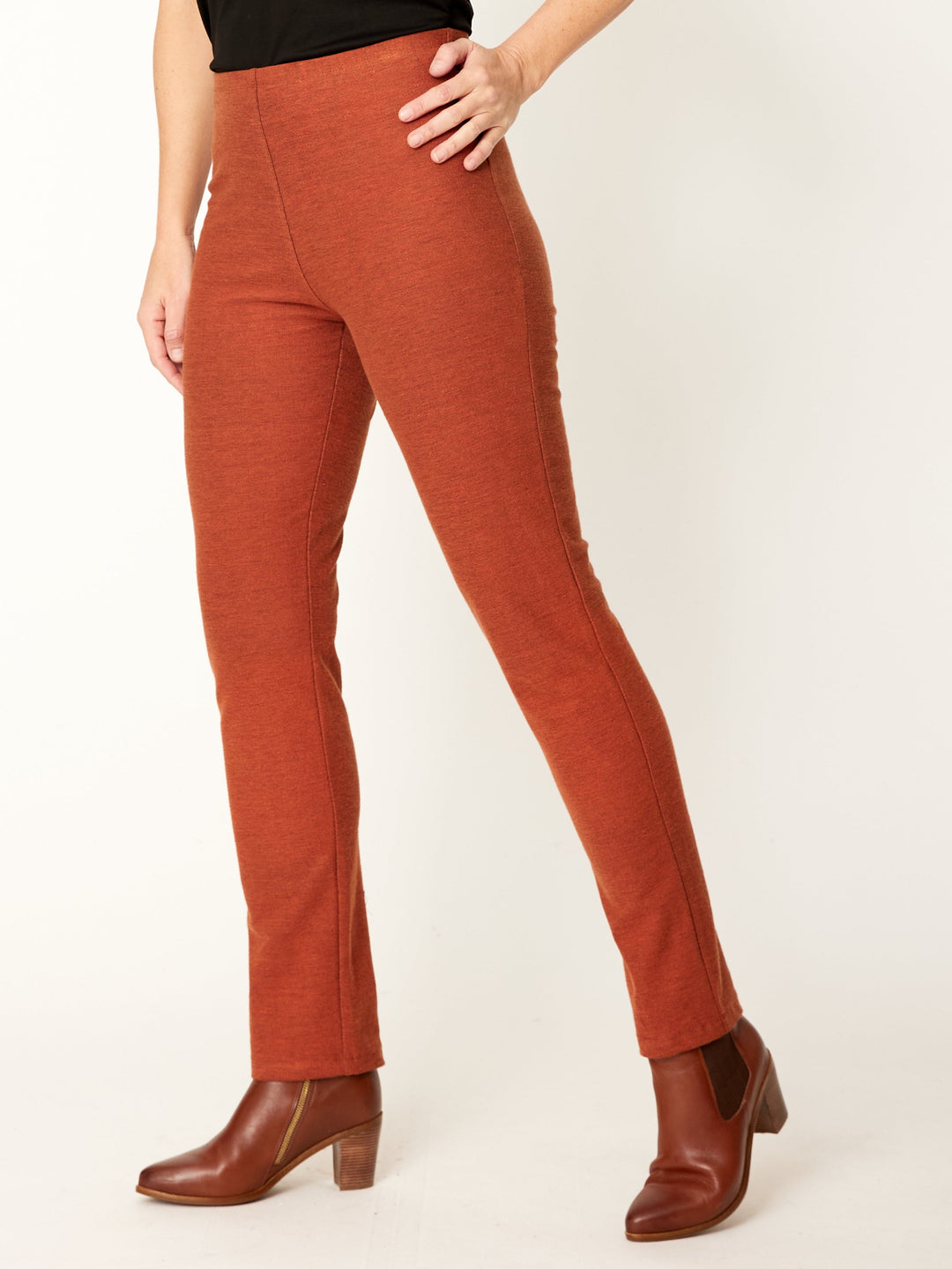Textured Pencil Pant - Rust - 32327