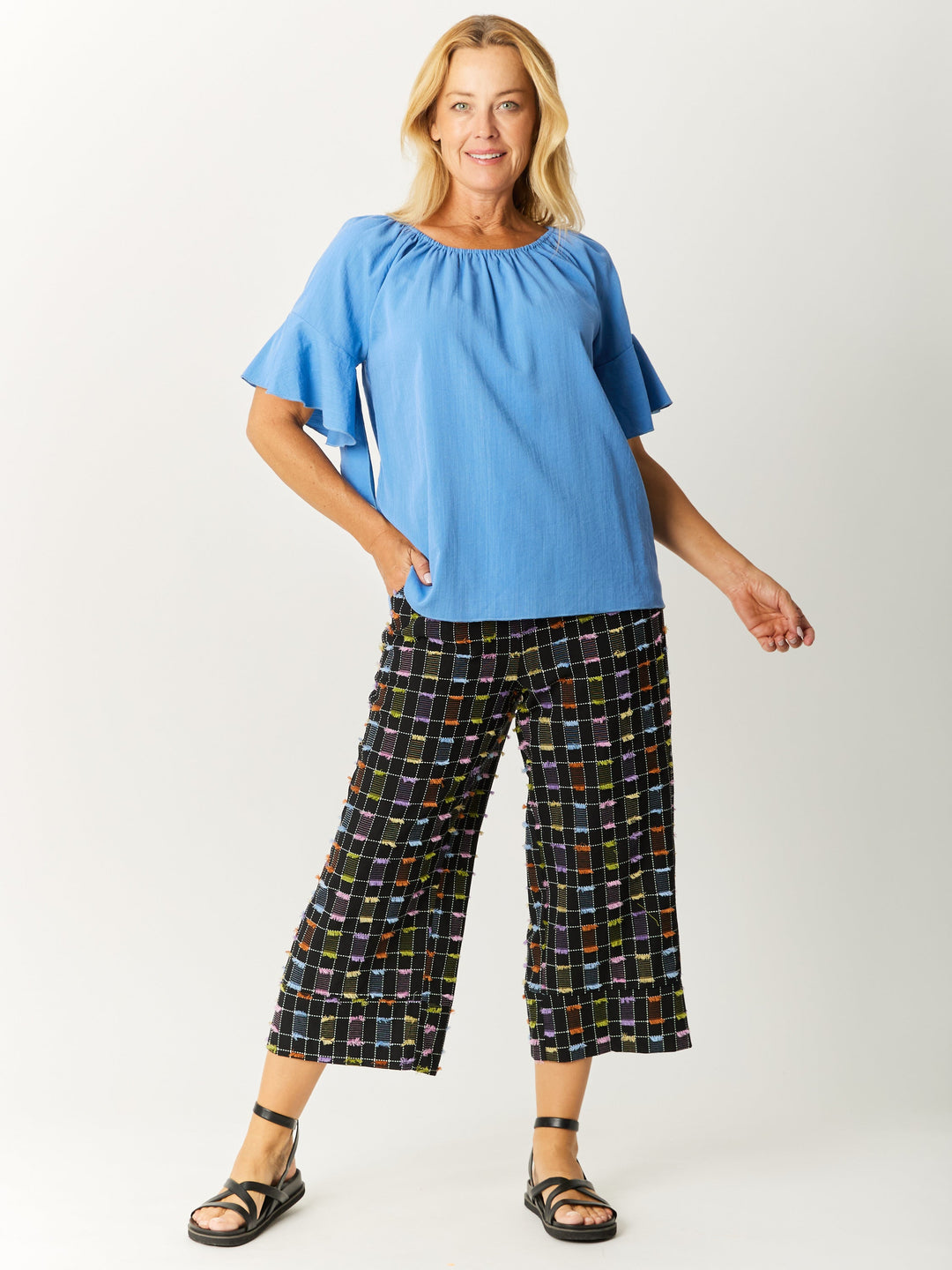Core On Off Shoulder Top - Blue - 32582