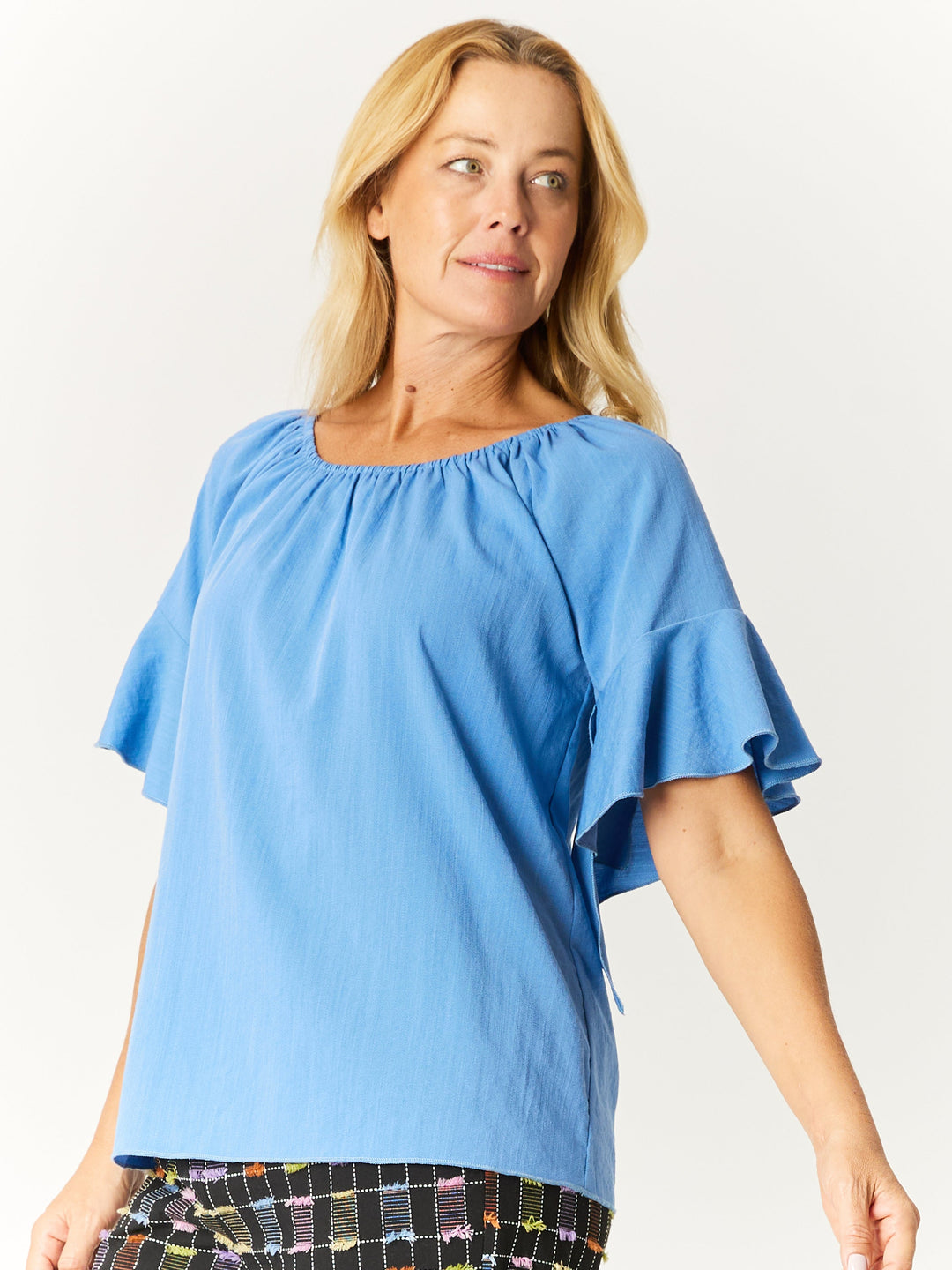 Core On Off Shoulder Top - Blue - 32582