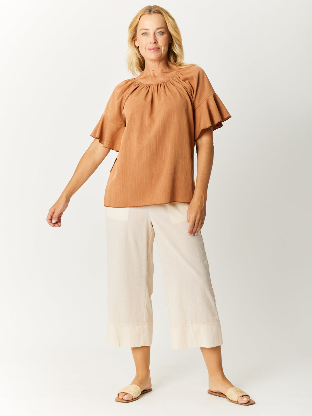 Core On Off Shoulder Top - Toffee - 32582