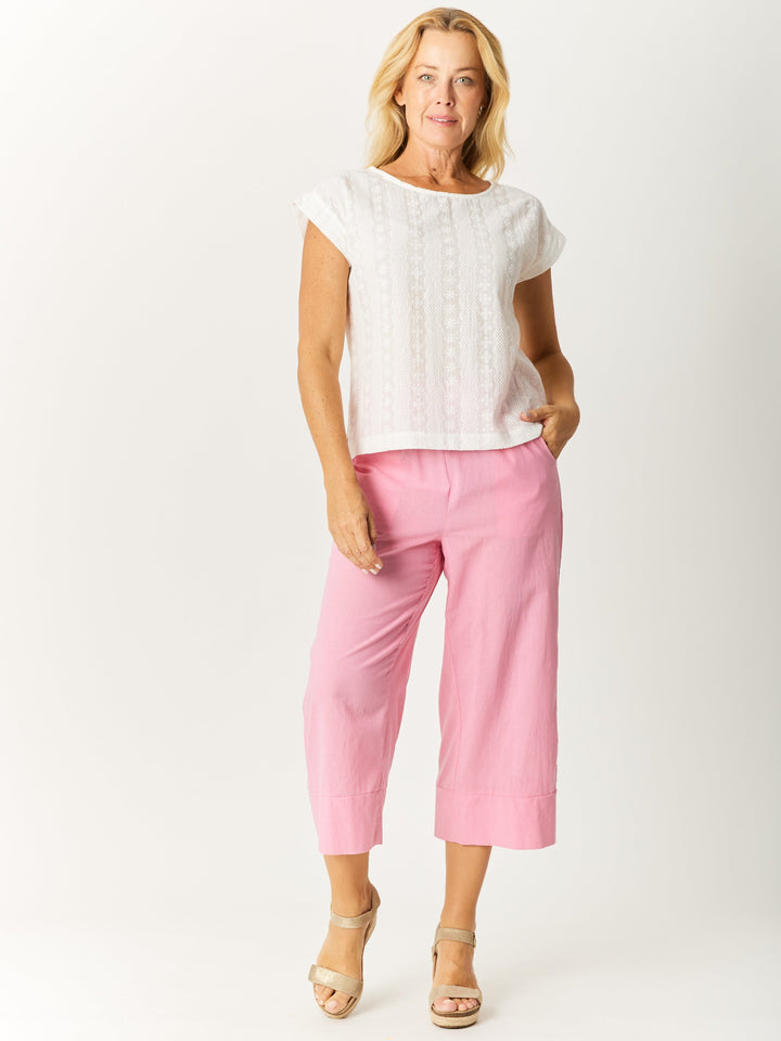Flower Fields Tarin Top - White- 32656