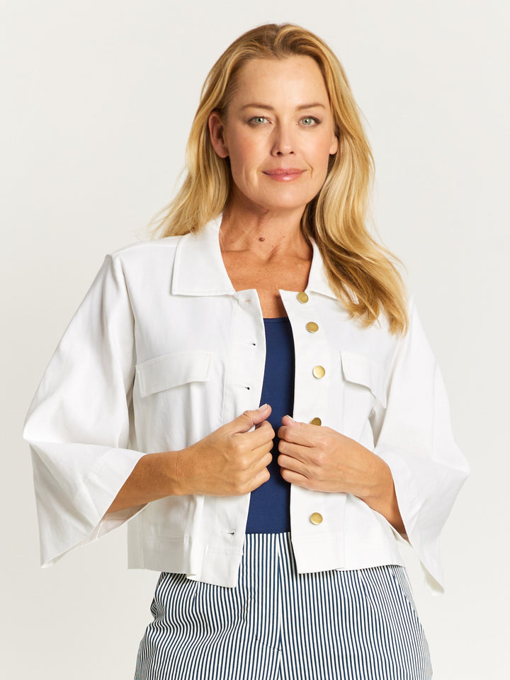 Core Crop Summer Jacket - White -32423
