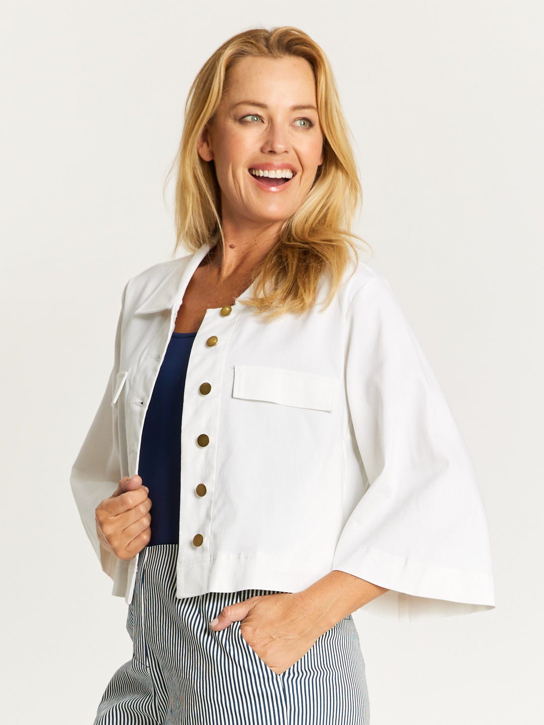 Core Crop Summer Jacket - White -32423