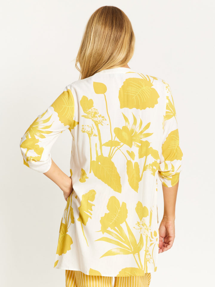 Summer Tunic Print Shirt - Lemon - 32447