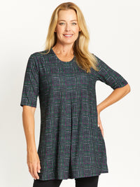 Chelsea Invert Print Top- Emerald -32467