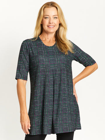 Chelsea Invert Print Top- Emerald -32467 - Cordelia St