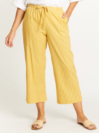 Lemon Stripes 7/8 Pant - Lemon- 32482