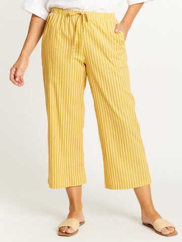 Lemon Stripes 7/8 Pant - Lemon- 32482 - Spring/Summer