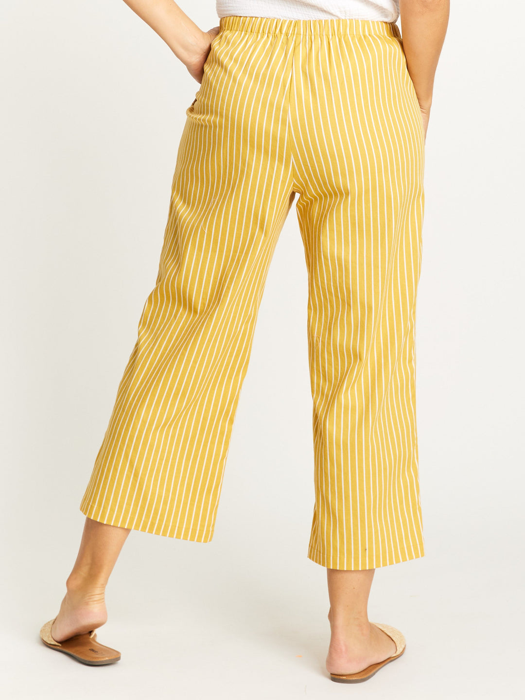 Lemon Stripes 7/8 Pant - Lemon- 32482