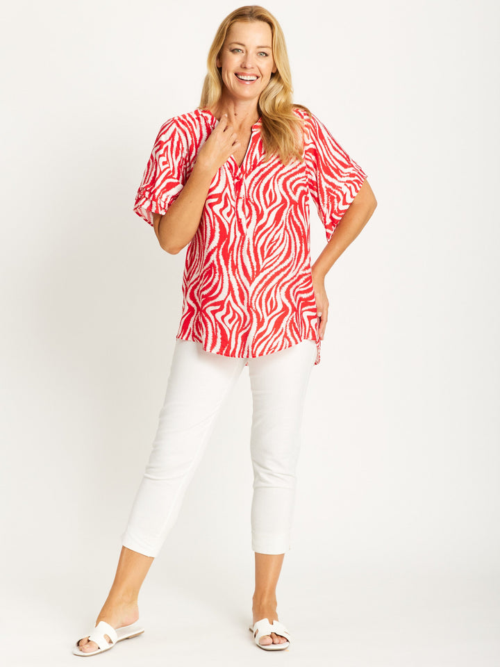 Zebra Mono Top - Red - 32488
