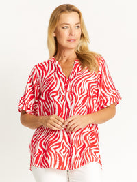 Zebra Mono Top - Red - 32488