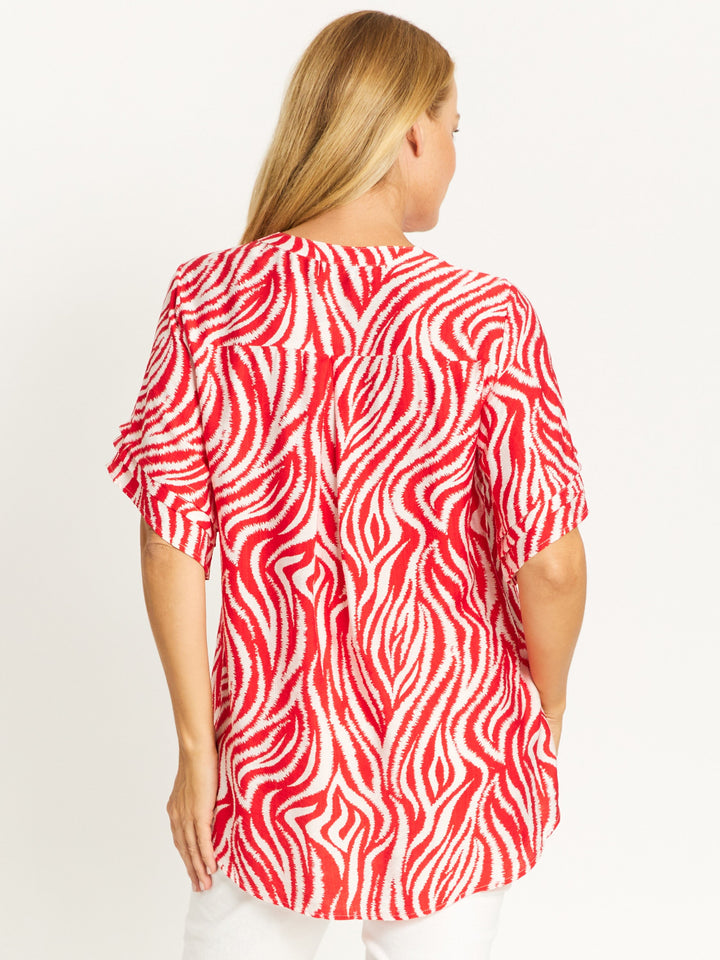 Zebra Mono Top - Red - 32488
