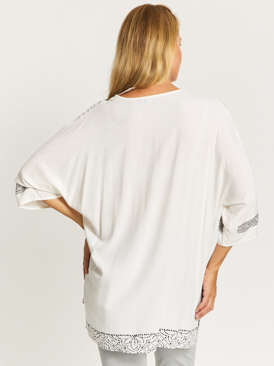 Kazbah Tunic - White Print - 32494
