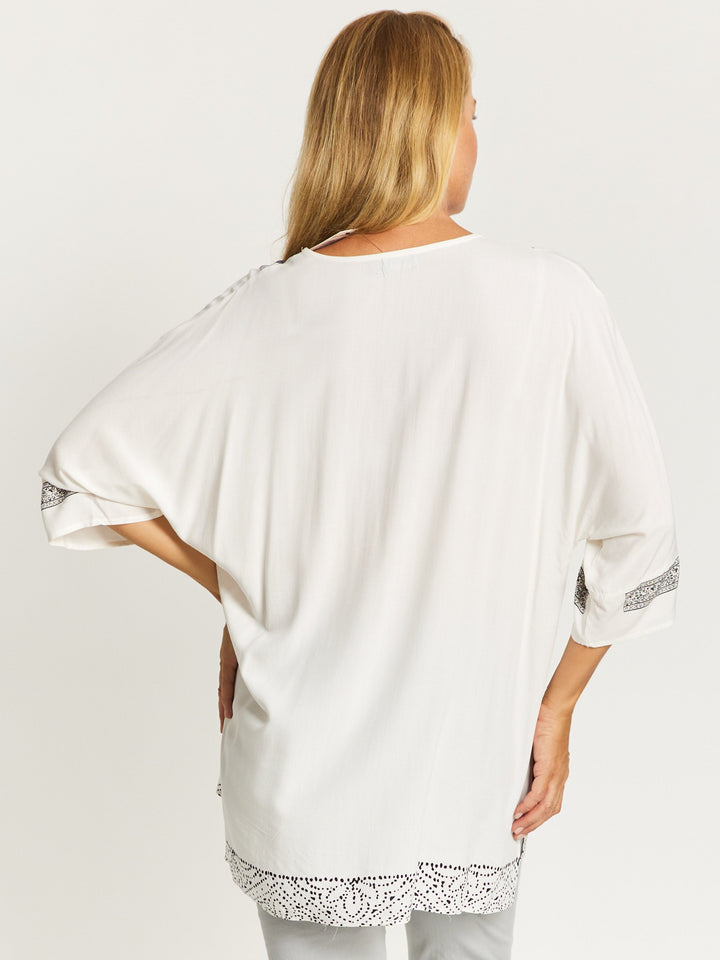 Kazbah Tunic - White Print - 32494
