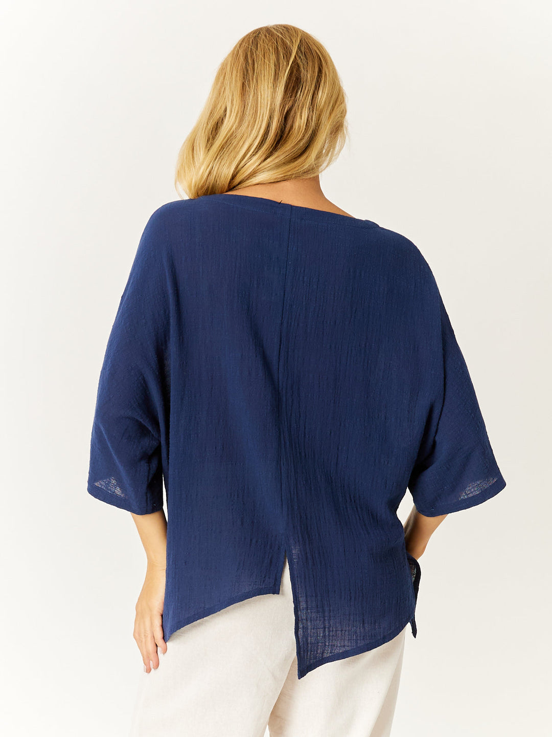 Pocket Oversized Top- Navy- 32587