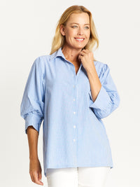Puff Tunic Stripe shirt - Ink/White -32526