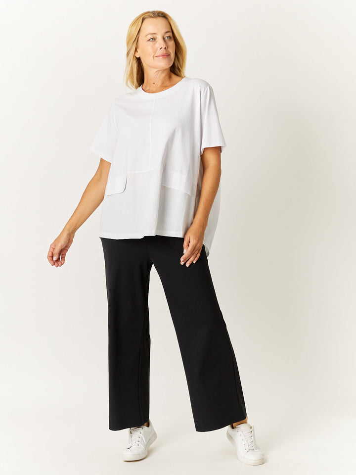 Korea Gathered Top - White - 32563