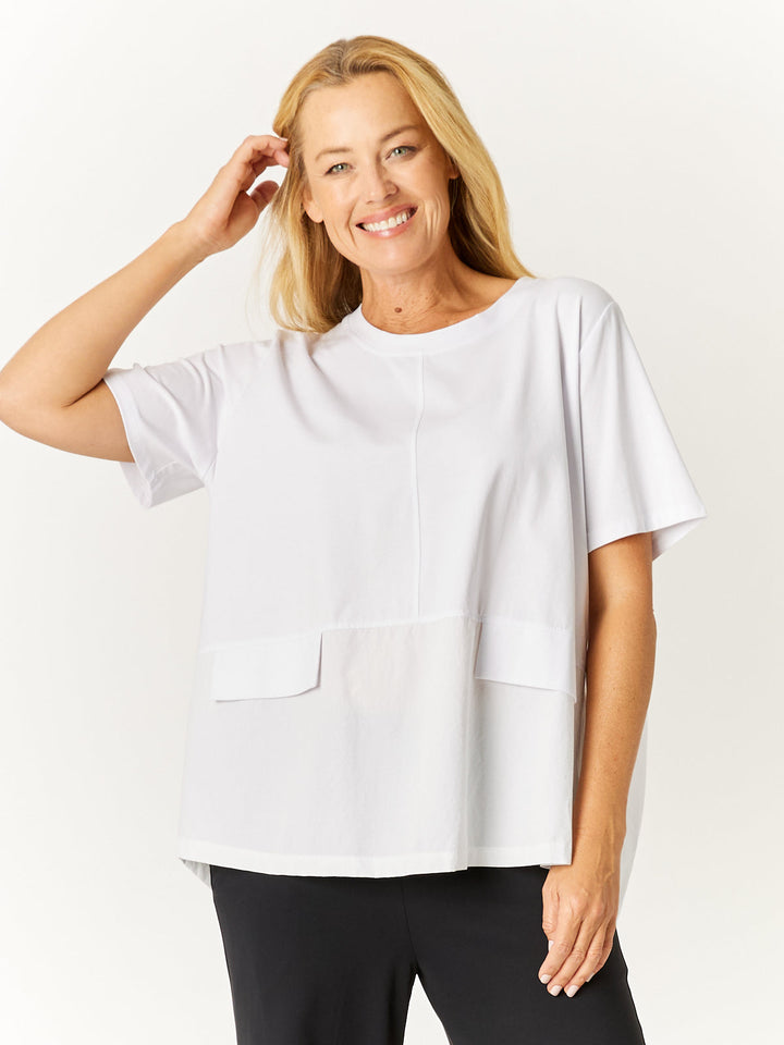 Korea Gathered Top - White - 32563
