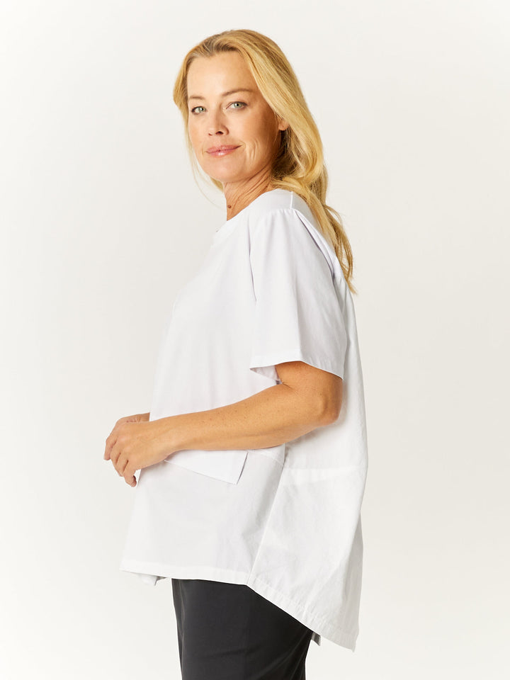 Korea Gathered Top - White - 32563