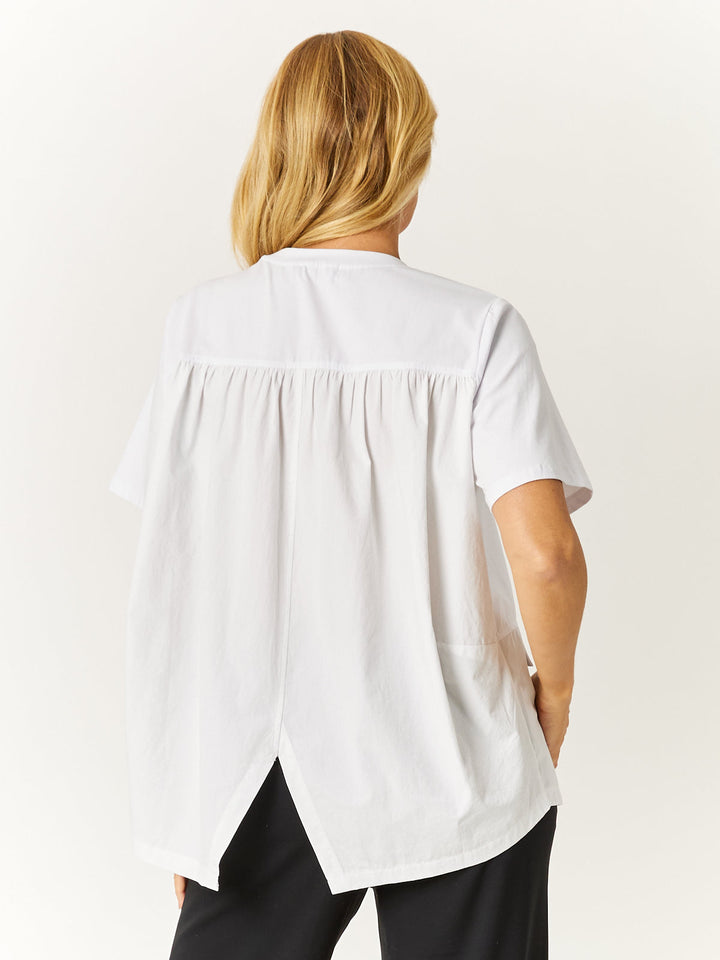 Korea Gathered Top - White - 32563