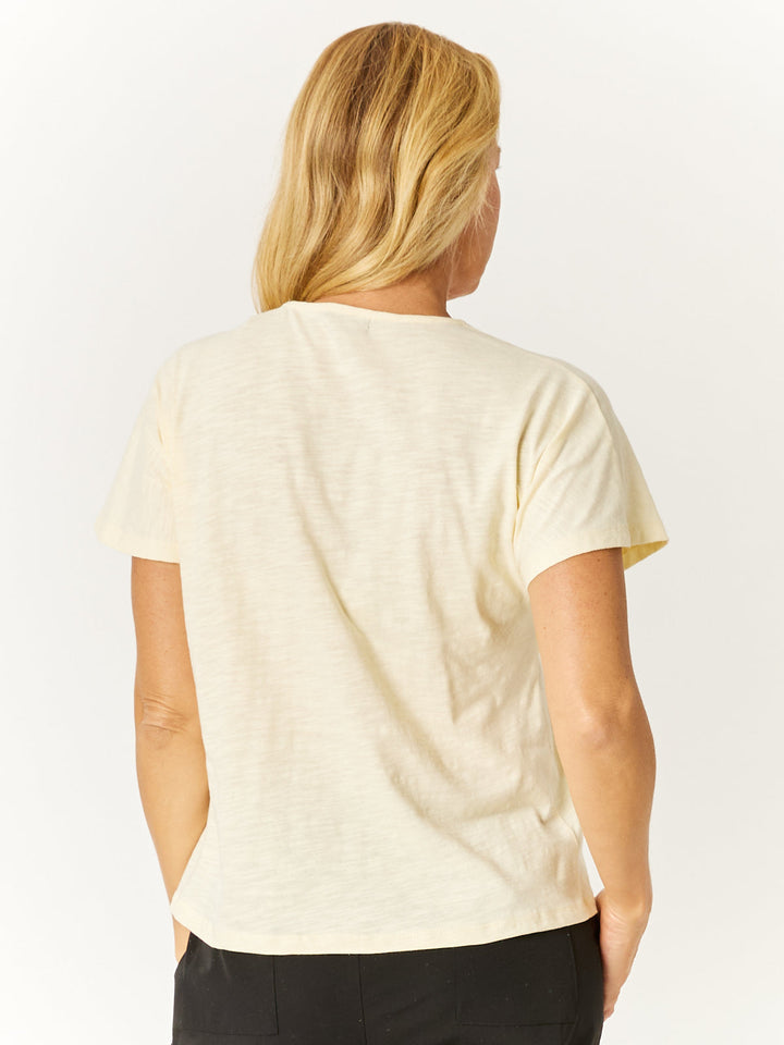 Button Cotton Slub Tee - Oatmeal -32532