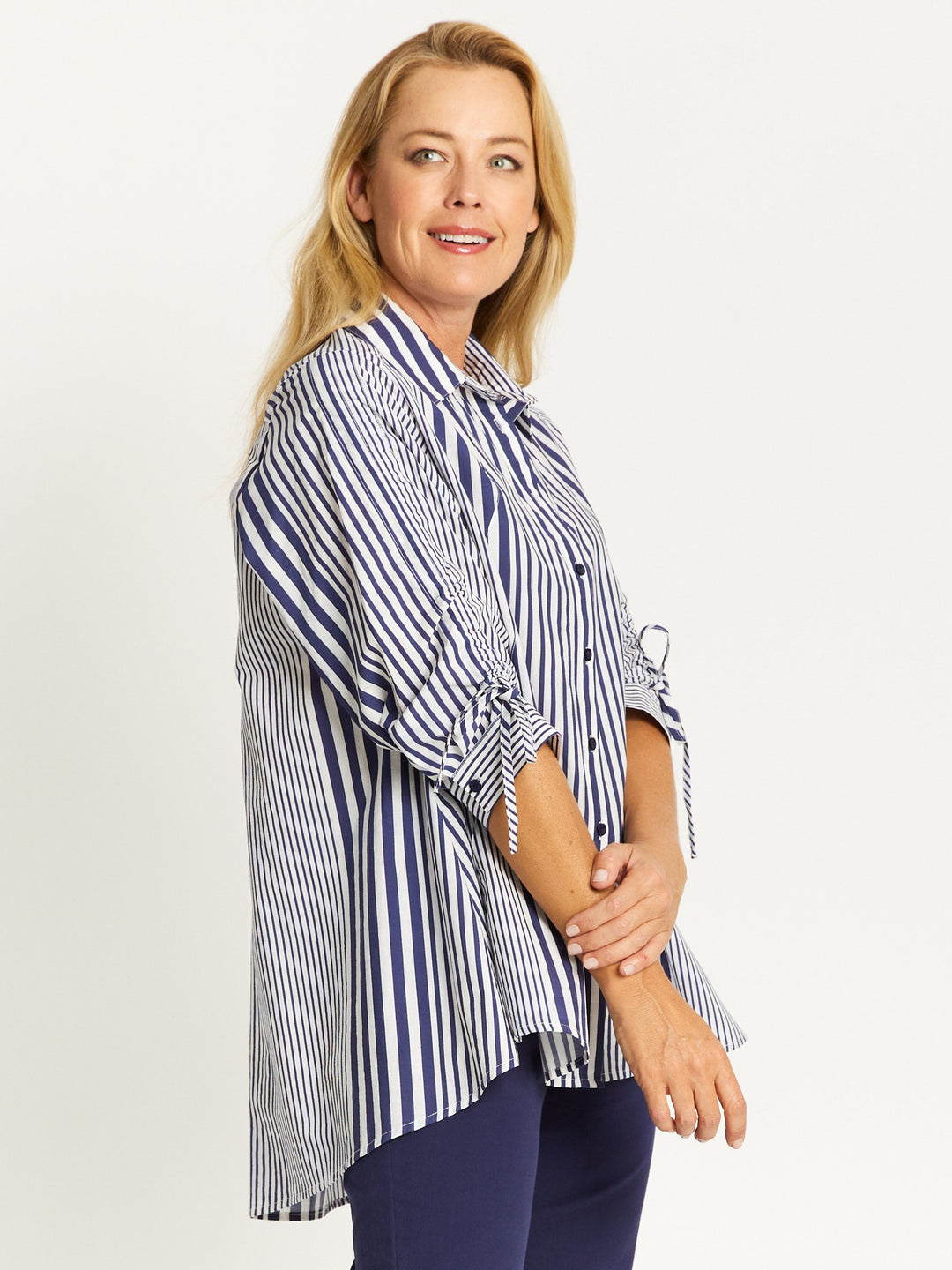 Swing Tunic Shirt - Navy/White - 32529