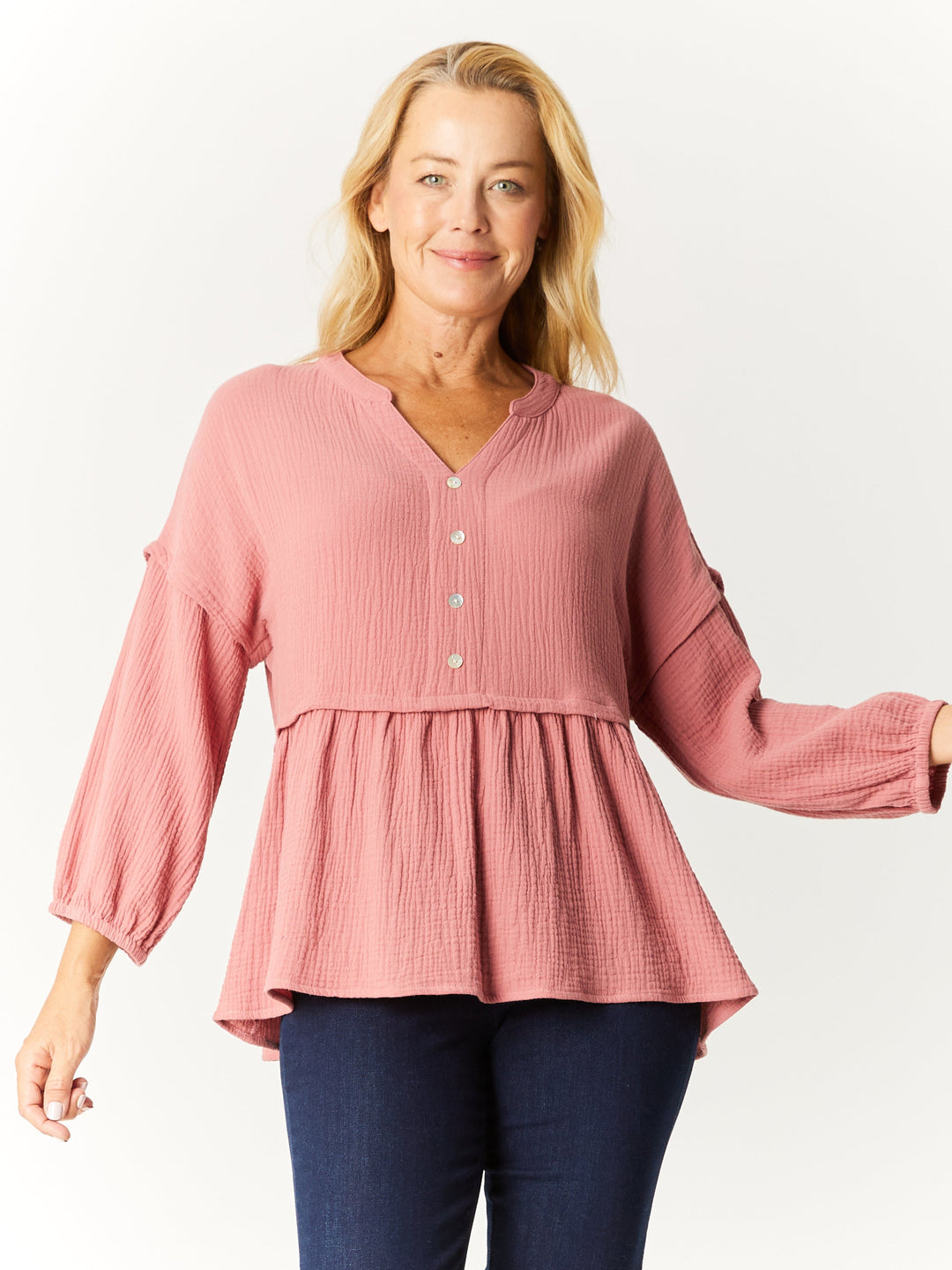 Button Boheme Cotton Top - Cinnamon- 32533