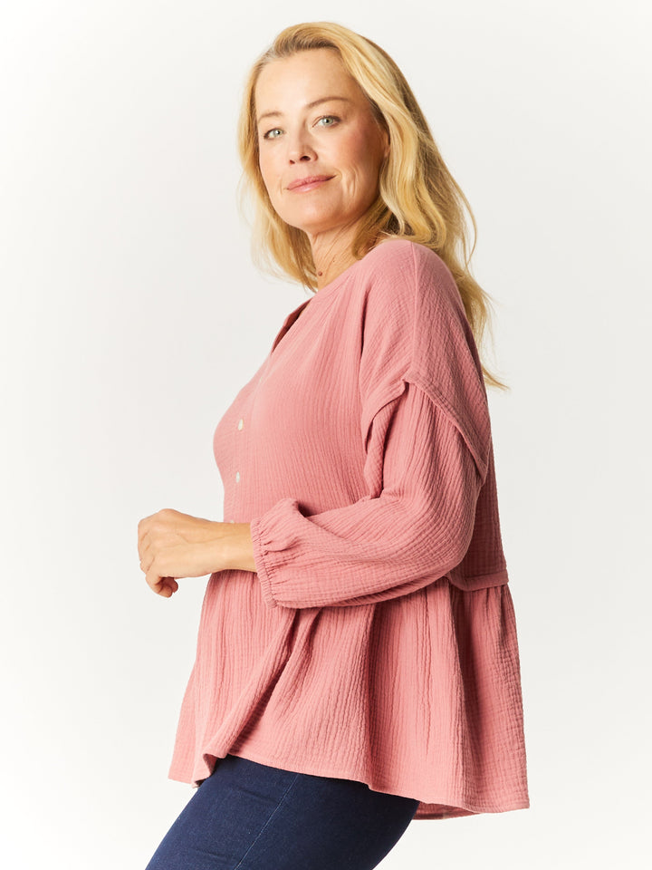 Button Boheme Cotton Top - Cinnamon- 32533